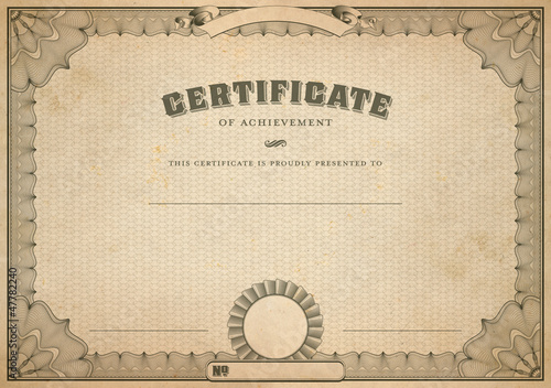 Illustration: vintage certificate template with headline vintage certificate template with headline