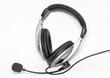 Big headset with a microphone. Isolated
