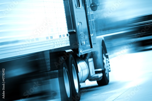 Photo: Semi Truck in Motion Semi Truck in Motion