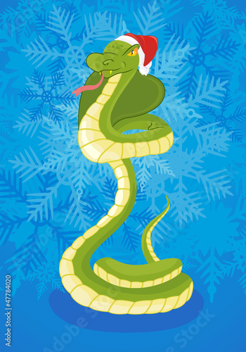 Vector: Snake on celebratory background Snake on celebratory background