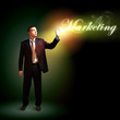 Businessman with light shining