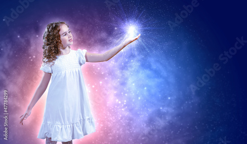 Photo: Child with magic light Child with magic light