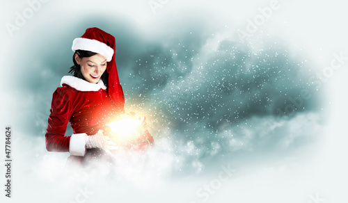 Photo: beautiful girl in santa costume beautiful girl in santa costume