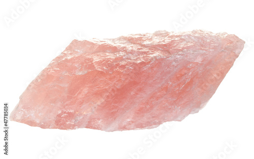 Photo: Mineralien: Rosenquarz auf weißem Hintergrund Mineralien: Rosenquarz auf weißem Hintergrund