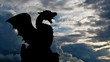 Slovenia Dragon bridge and monument clouds