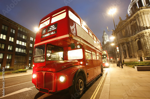 Photo: Iconic Routemaster Bus at dusk Iconic Routemaster Bus at dusk