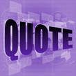 quote word on digital screen with world map