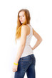 abstract scene portrait beautiful redheaded girl