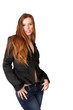 abstract scene portrait beautiful redheaded girl