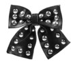black leather ribbon bow