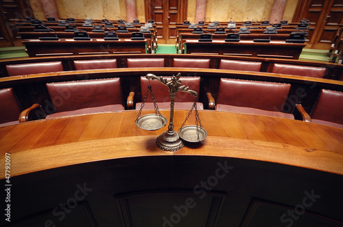 Photo: Decorative Scales of Justice in the Courtroom Decorative Scales of Justice in the Courtroom