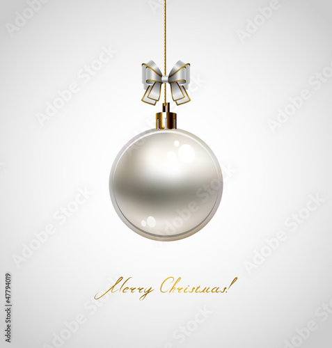 Vector: Poster with one silver evening ball. EPS 8 Poster with one silver evening ball. EPS 8