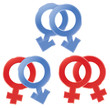 Vector: Male and female symbols. Gay, lesbian Male and female symbols. Gay, lesbian