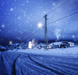 Photo: Blizzard in the village Blizzard in the village