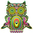 Owl Psychedelic Pop Art Design-Gufo Psichedelico Decorativo