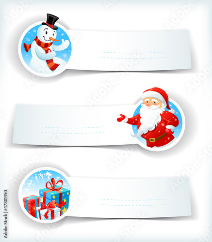 Vector: Christmas banners with Santa Claus and snowman Christmas banners with Santa Claus and snowman