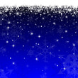 illustration neige qui tombe sur fond bleu foncé