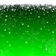 illustration neige qui tombe sur fond vert foncé
