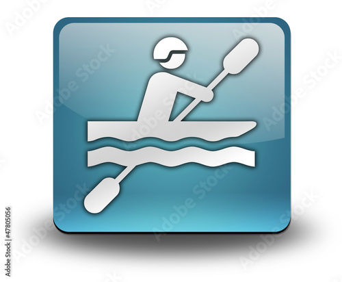 Illustration: Light Blue 3D Effect Icon "Kayaking" Light Blue 3D Effect Icon "Kayaking"