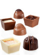 Foto: Chocolate Candy Assortment on white background Chocolate Candy Assortment on white background
