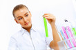 Young female scientist working in laboratory