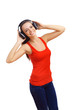 Happy smiling girl dancing