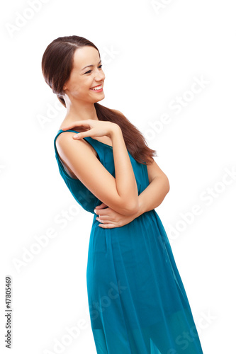 Photo: Woman in blue dress Woman in blue dress