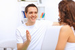 Young happy couple at hone together s