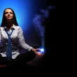 Business woman meditating