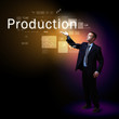 Businessman with light shining