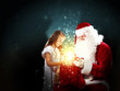 portrait of santa claus with a girl