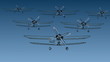 Video: a six biplanes on the air front view a six biplanes on the air front view