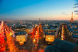View of paris from Arc de triomphe, with the Eiffel tower