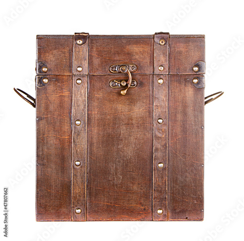 Photo: Wooden trunk or chest isolated Wooden trunk or chest isolated