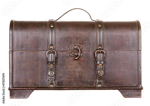 Photo: Wooden trunk or chest isolated Wooden trunk or chest isolated