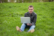 Young man with notebook