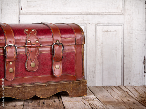 Photo: Leather trunk or chest Leather trunk or chest
