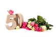 Age in figures on a bed of roses