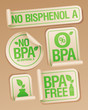 Bisphenol A (BPA) free products stickers set