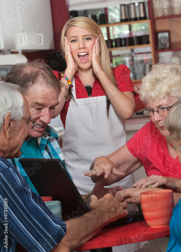 Photo: Screaming Watiress and Arguing Seniors Screaming Watiress and Arguing Seniors