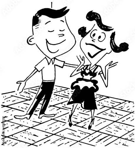 Illustration: couple on a dance floor couple on a dance floor