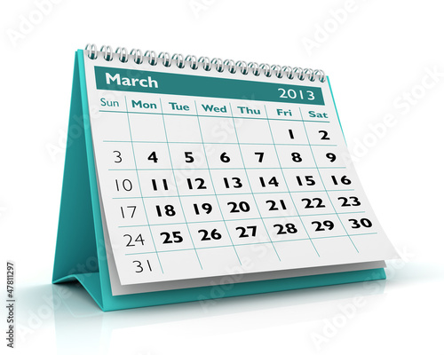 Illustration: March 2013 Calendar March 2013 Calendar
