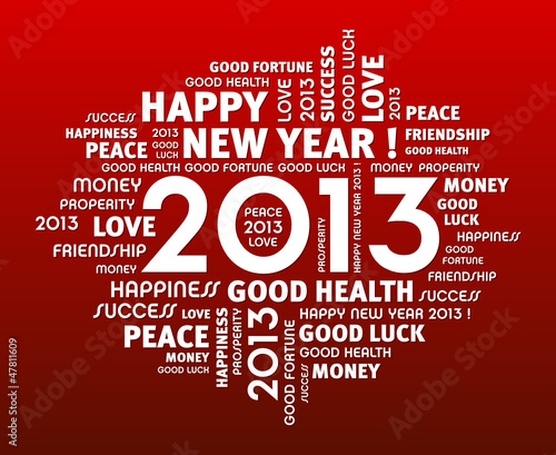 Vector: 2013 wishes cloud 2013 wishes cloud