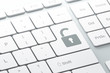 Enter button with opened padlock on computer keyboard