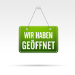 Illustration: Wir Haben Geöffnet Schild Wir Haben Geöffnet Schild