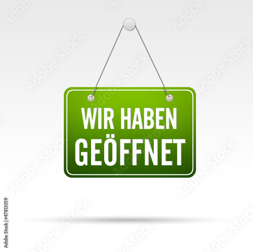 Illustration: Wir Haben Geöffnet Schild Wir Haben Geöffnet Schild