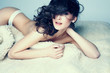 Fashion photo of beautiful nude woman with sexy slim body