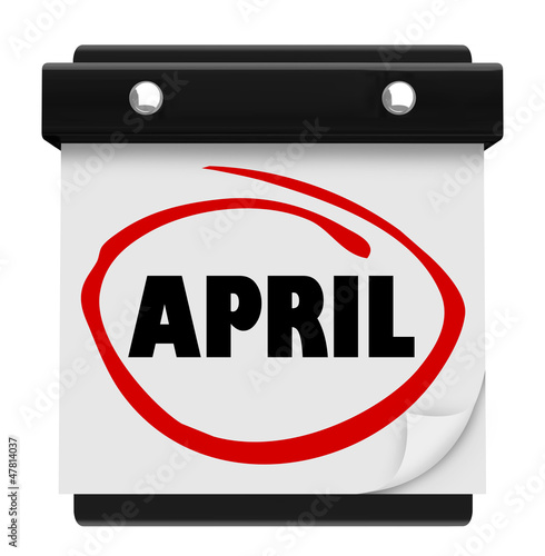 Illustration: April Month Word Wall Calendar Remember Schedule April Month Word Wall Calendar Remember Schedule