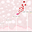 Valentin`s Day card with birds in love