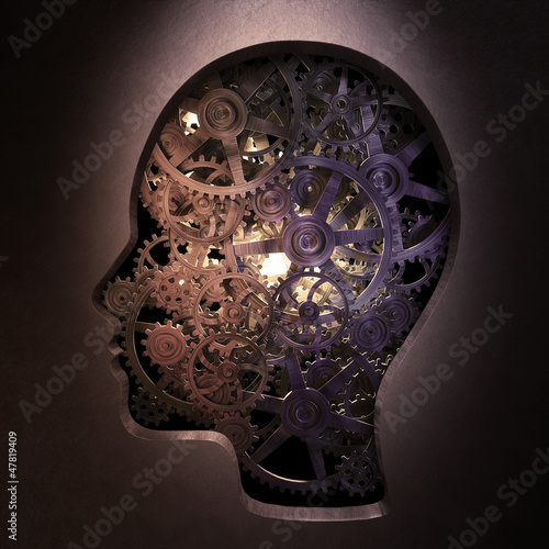 Illustration: Gears inside a head Gears inside a head